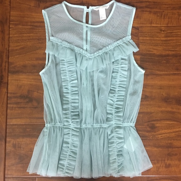 H&M Tops - H&M NWOT Teal Mesh Shirt Size 2